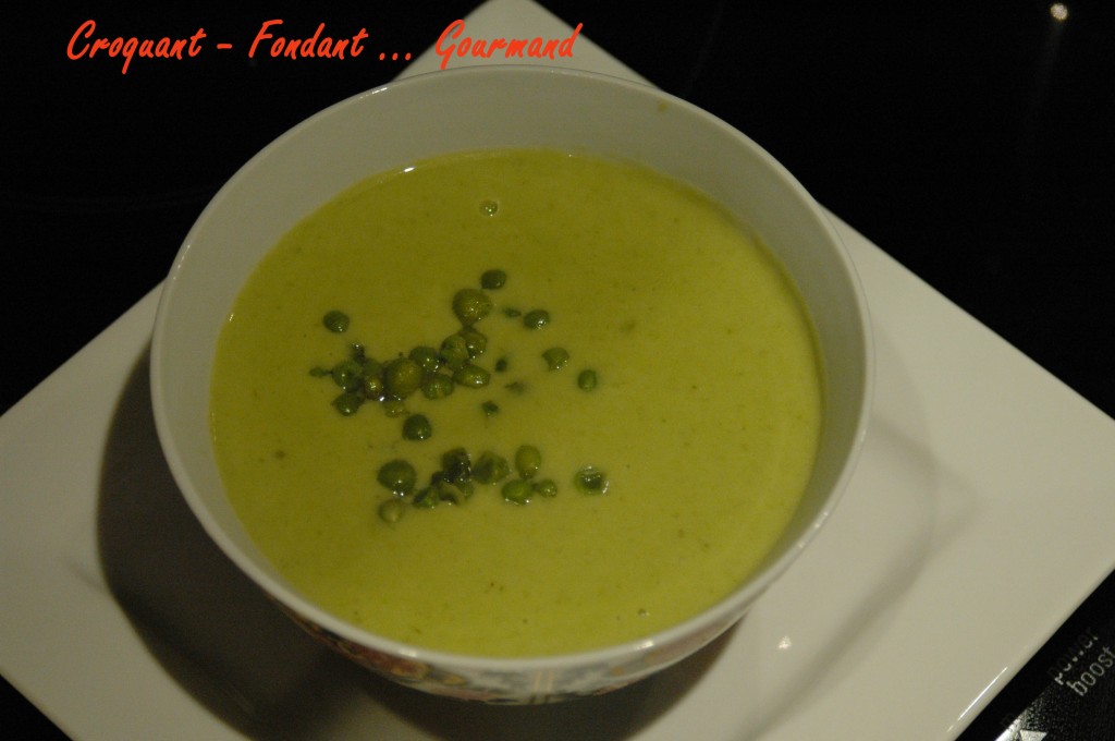 Crème de petits pois à la menthe Croquant Fondant Gourmand