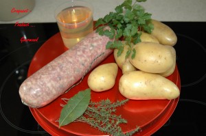 Saucisson de Lyon pistaché en salade tiède - DSC_3224_734