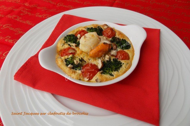 Saint Jacques sur clafoutis de brocolis       039