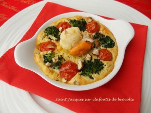 Saint Jacques sur clafoutis de brocolis       040