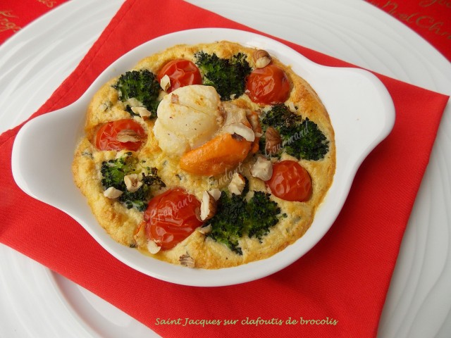 Saint Jacques sur clafoutis de brocolis       042