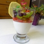 Pannacotta au chèvre et concassée de tomates à vous de jouer Renée Hartmann SDC11112